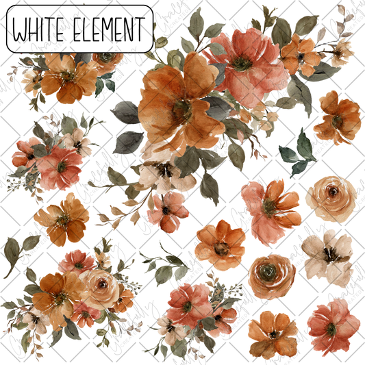 BB40 Copper Orange Florals