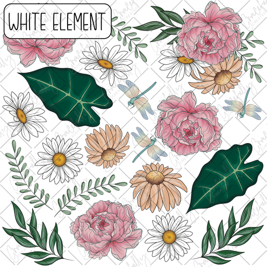 EL122 EB Dragonfly Florals