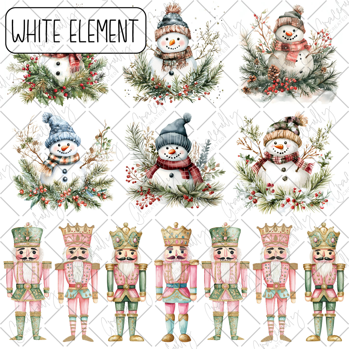 EL13 Snowman and Nutcracker Decal Sheet