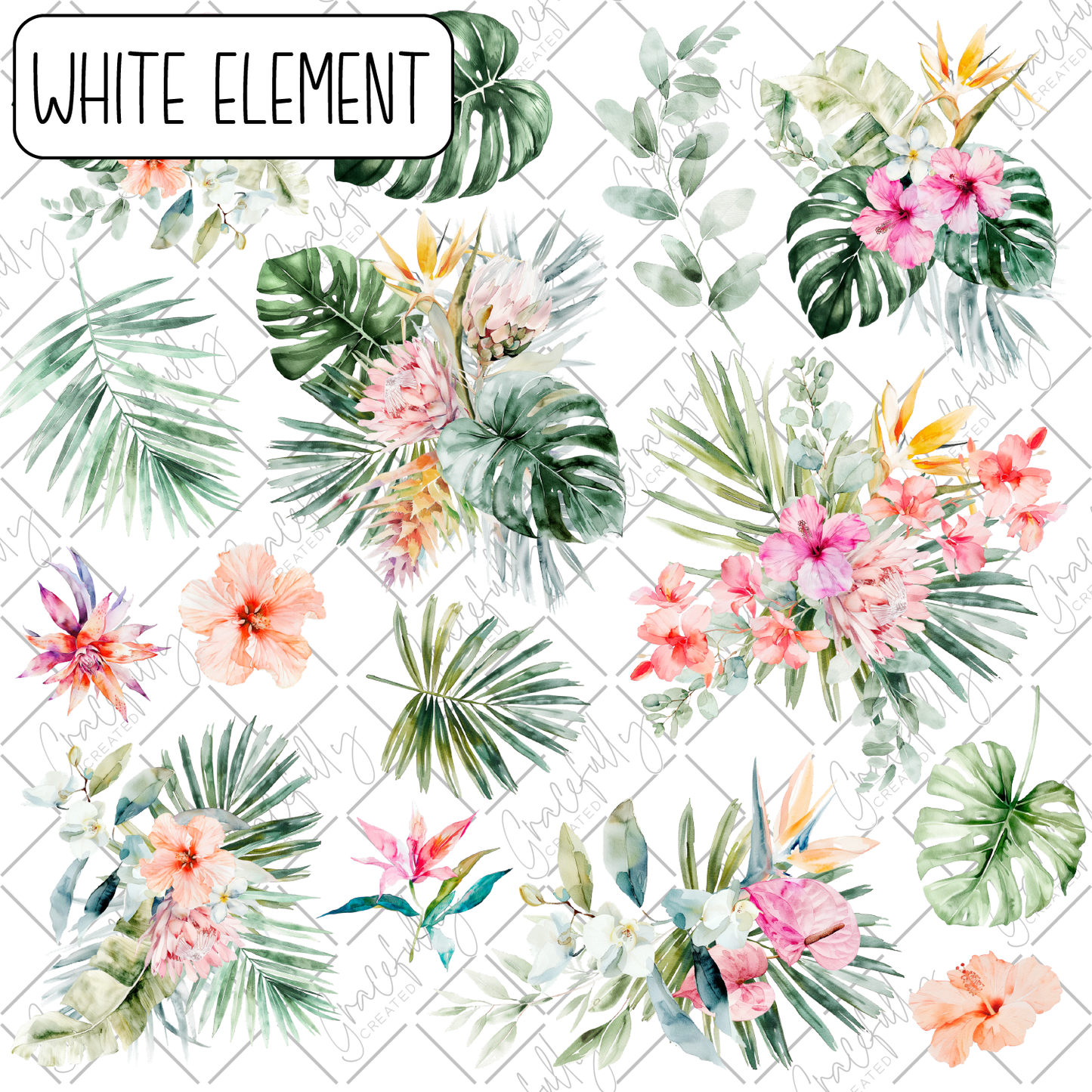 BB85 Tropical Summer Monstera Florals