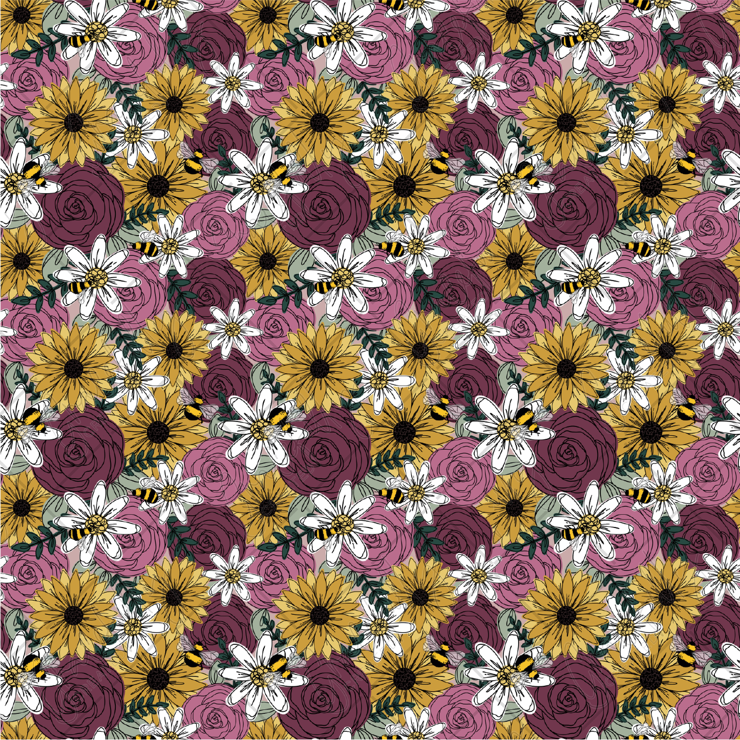 PV97 Sunflowers, Daisies and Bees