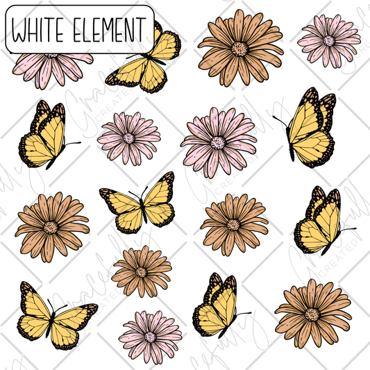 EL32 Butterflies & Flowers
