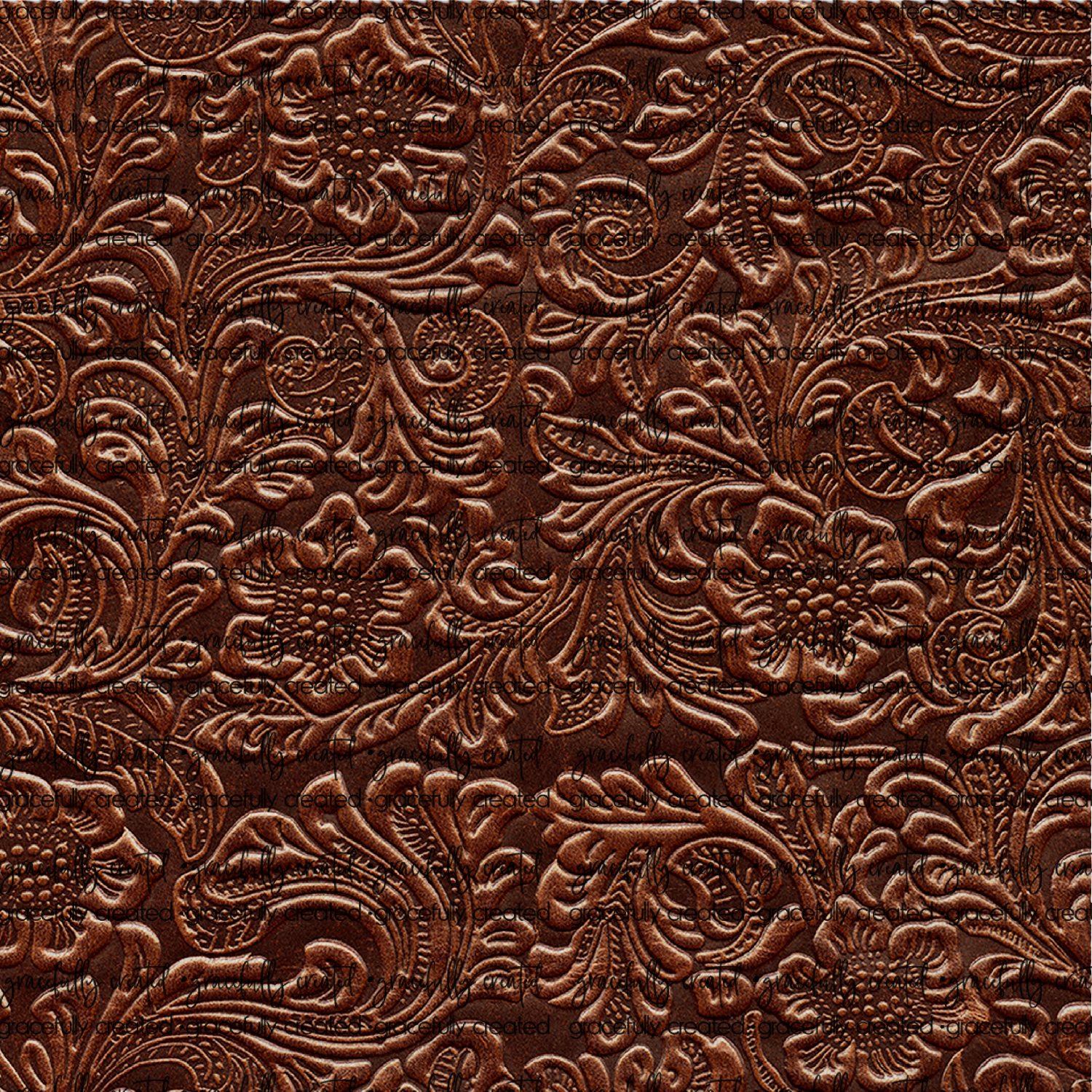 PV23 Brown Tooled Leather