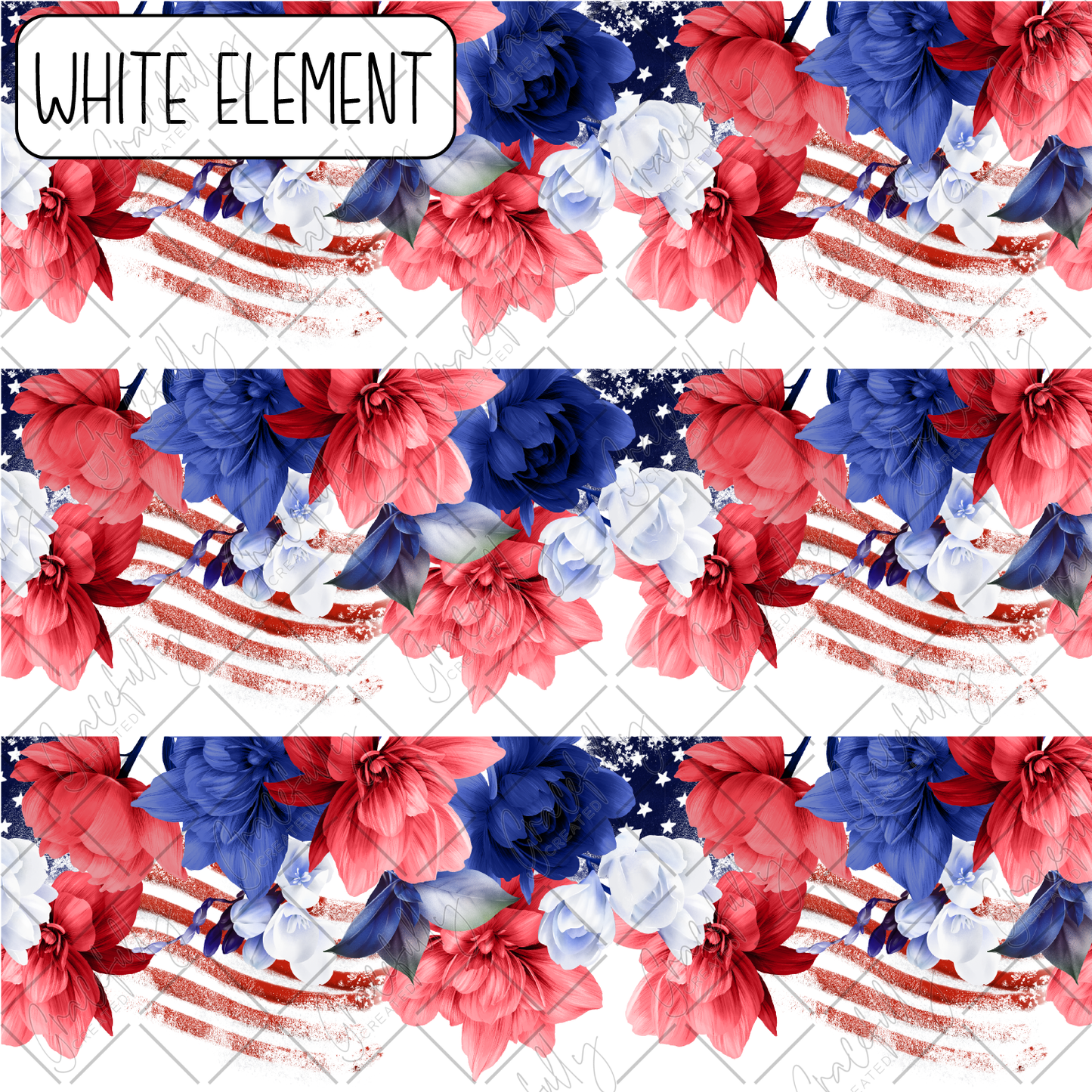 EL38 Patriotic Floral Border