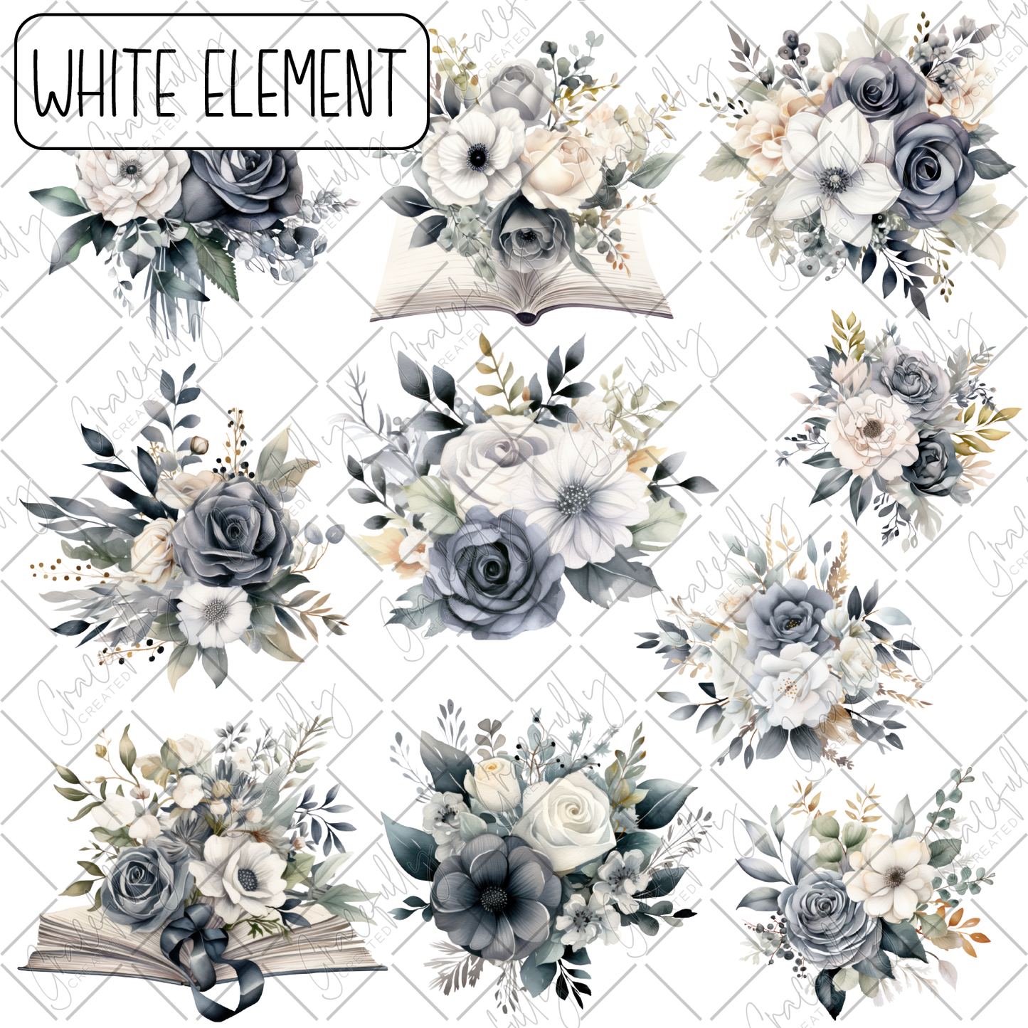 EL79 Gray Florals