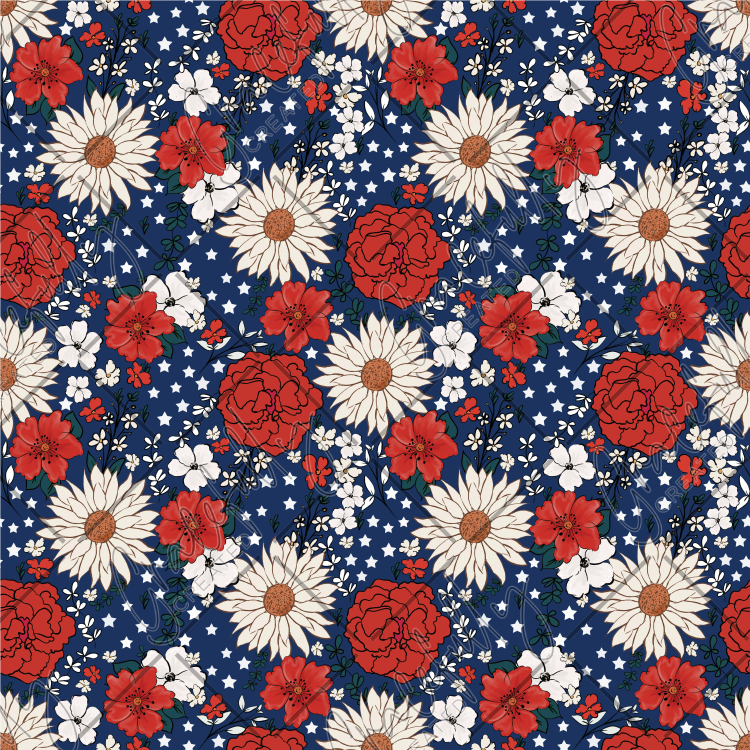 OPV22 Red White & Blue Floral