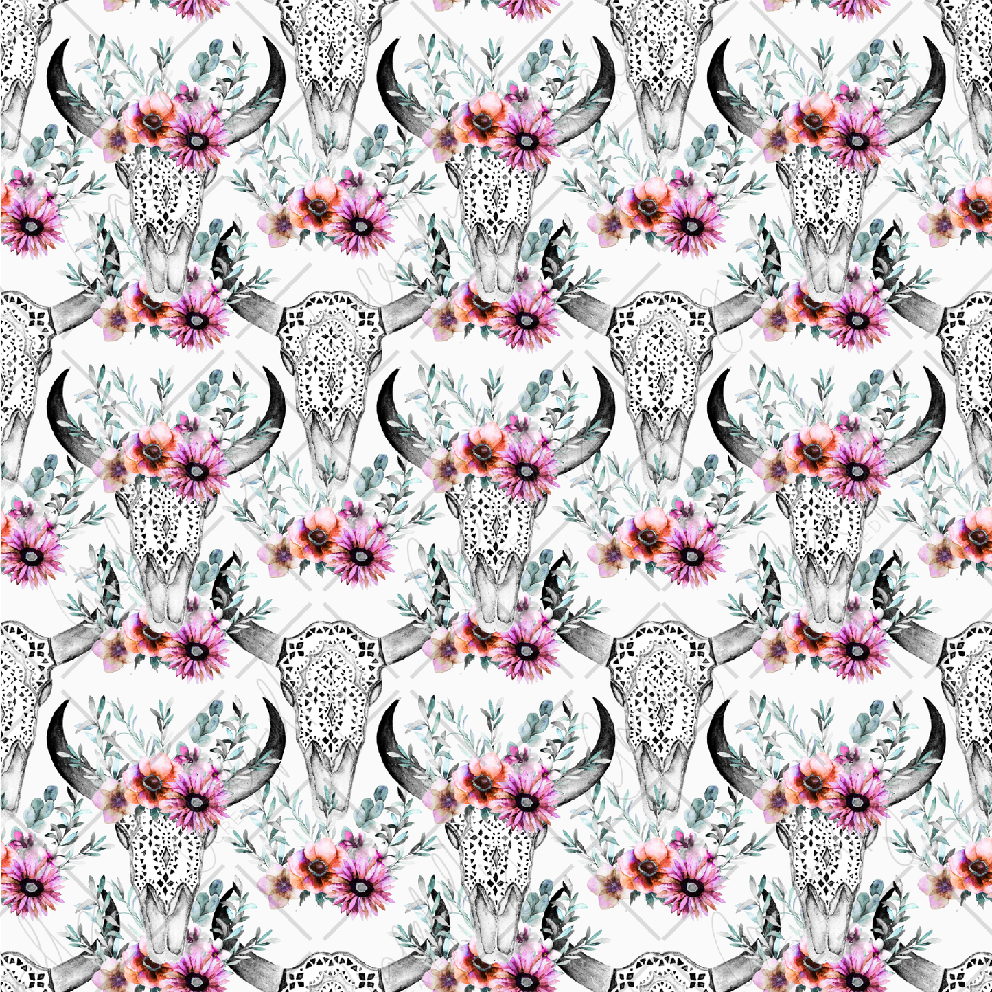 Boho Bull Skull Floral - UV DTF Wrap 16 oz – Pro Blanks
