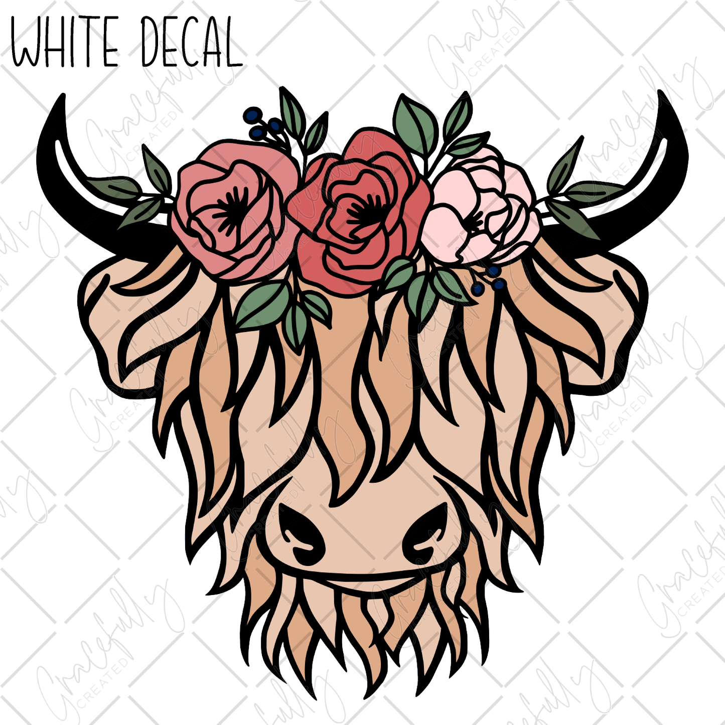 WD1 Floral Highland Cow