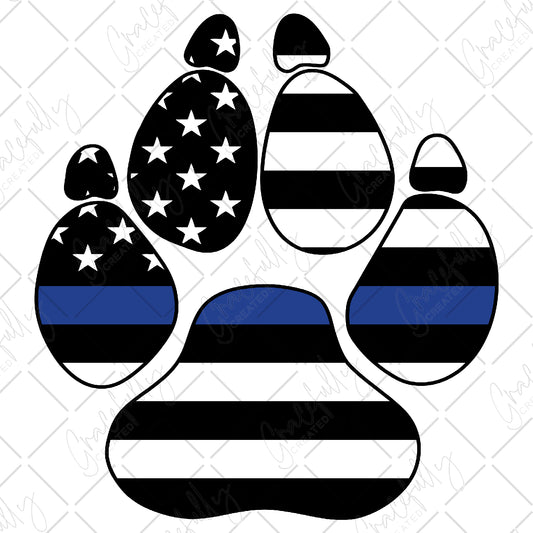 OC4 Police Dog Paw Blue Line